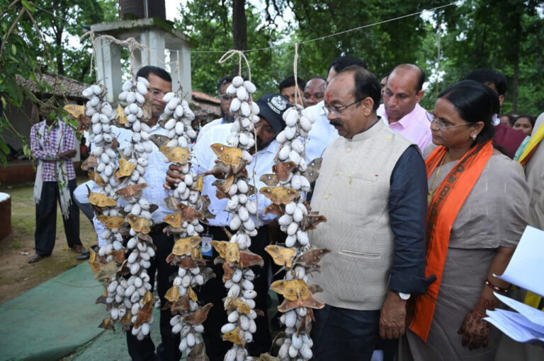 रेशम उत्पादन में छत्तीसगढ़ को लाना है पहले पायदान पर –  अरुण साव