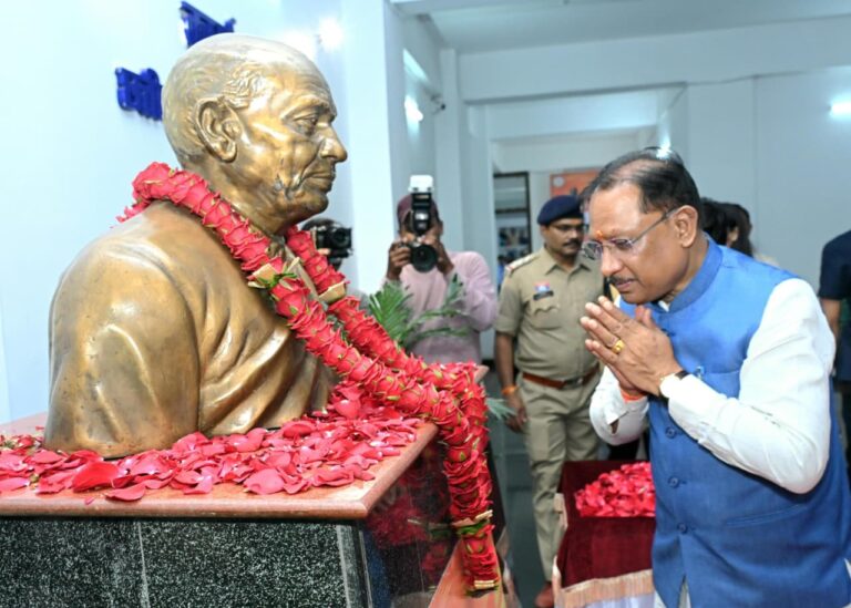 अपनी कर्मठता और दृढ़ इच्छाशक्ति से लौहपुरुष बने सरदार पटेल : मुख्यमंत्री विष्णु देव साय