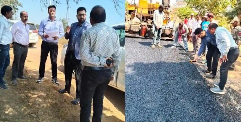 कलेक्टर ने एनएच-06 से बेलटुकरी मार्ग एवं महासमुंद-तुमगांव रोड का किया निरीक्षण